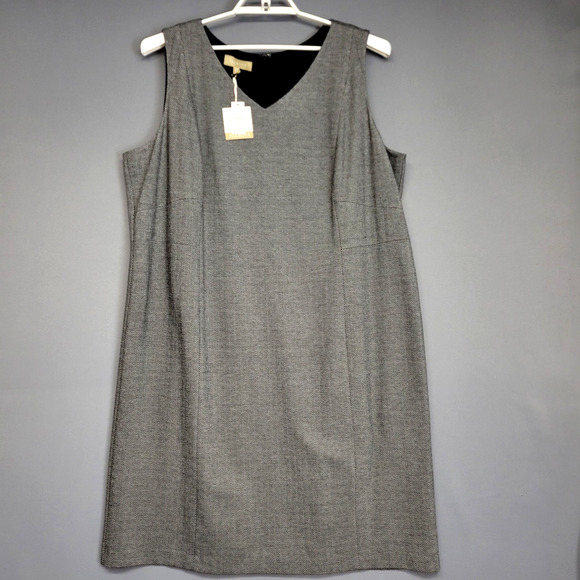 Talbots Dress Womens 22W Gray Sleeveless Sheath Knit Italy Career Lined Work New - Picture 1 of 11